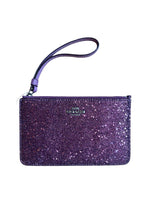 Load image into Gallery viewer, Coach dark pink sparkle small wallet wristlet
