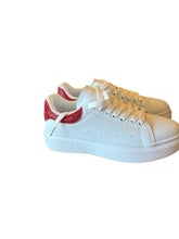 Load image into Gallery viewer, Bernies white with red sparkle sneakers NIB- 7
