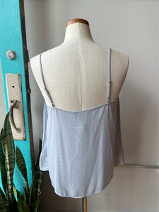 Banana Republic grey/blue pleated tank-S-NWT