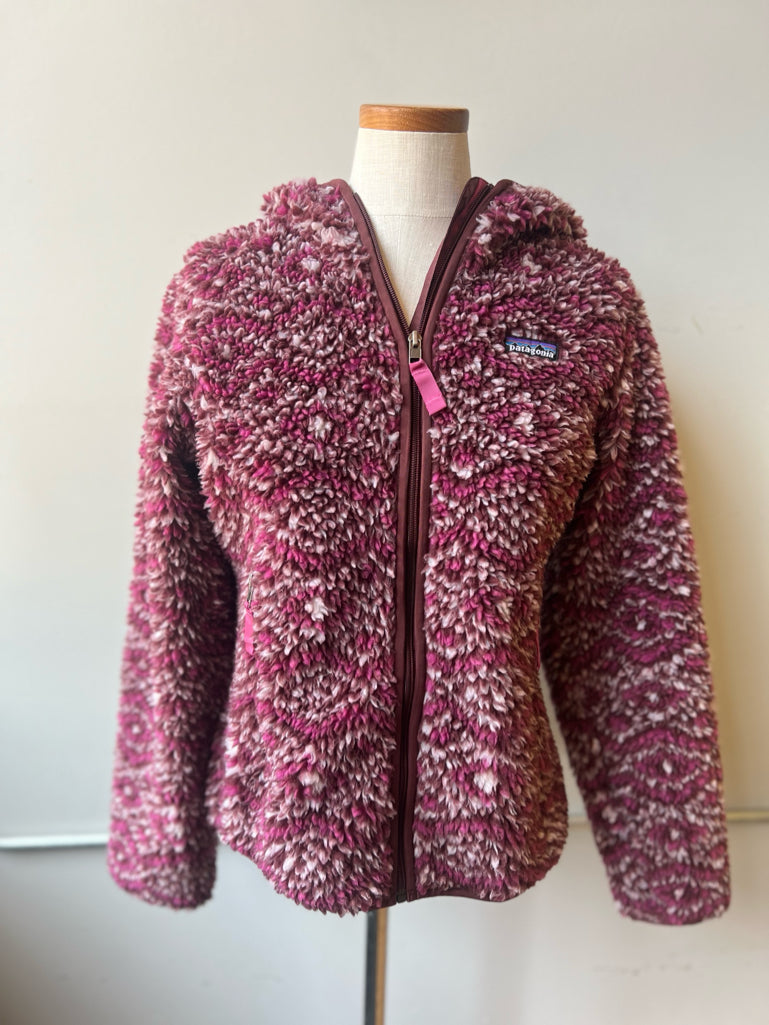 Patagonia purple sherpa diamond patterned jacket- M