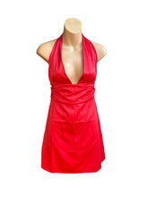 Load image into Gallery viewer, Thats So Fetch red halter satin mini dress- L NWT
