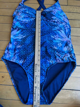 Load image into Gallery viewer, Title Nine Blue Floral One Piece SwimSuit Swimwear Medium
