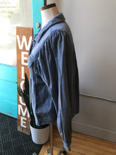 Load image into Gallery viewer, Piccro Anthropologie Chambray Blue Jacket S
