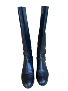 Michael Kors Black Leather Preston Knee High Riding Tall Boots Size 10 M