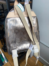 Load image into Gallery viewer, Michael Kors Nickel Jet Set Backpack Metallic Logo NwT
