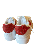 Load image into Gallery viewer, Bernies white with red sparkle sneakers NIB- 7
