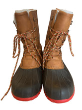 Load image into Gallery viewer, Thinsulate brown lather black and red rubber winter lined boots- 9
