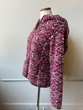 Load image into Gallery viewer, Patagonia purple sherpa diamond patterned jacket- M
