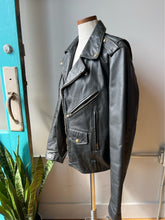 Load image into Gallery viewer, Wilson suede &amp; leather black zipper pockets leather motorcycle jacket- 40
