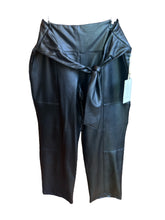 Load image into Gallery viewer, Joie Black Faux Leather Tie Waist Black Pants NWT L
