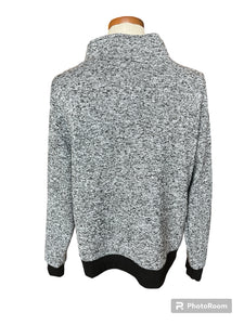 Style 5 grey black patterned 1/4 zip long sleeve-L