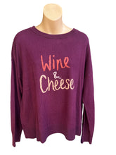 Load image into Gallery viewer, Loft Wine and Cheese Purple Crew Neck Sweater NWT L
