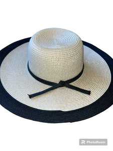 Tart tan black sun hat-NEW