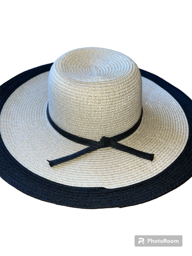 Tart tan black sun hat-NEW