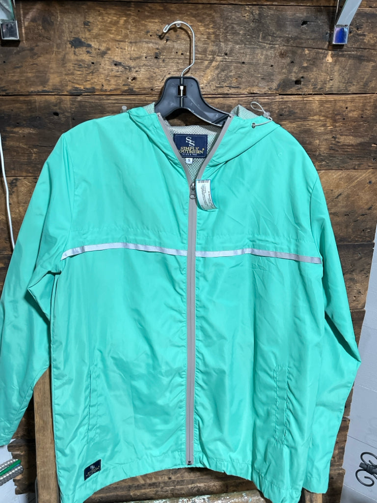 Simply Southern Green Rain Lightweight Jacket Small
