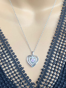 NIB Kay PINK heart necklace silver
