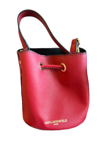 Karl Lagerfeld Red Paris Maybelle Bucket Bag