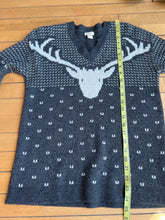Load image into Gallery viewer, J. Crew Grey Deer Reindeer Snowflake Nordic V Neck Sweater Size Small
