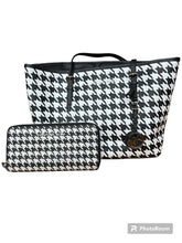 Load image into Gallery viewer, Michael Kors black white Houndstooth small shoulder purse-NEW
