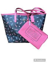 Load image into Gallery viewer, Coach black pink scattered candy reversible large tote-NEW
