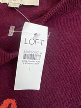 Load image into Gallery viewer, Loft Wine and Cheese Purple Crew Neck Sweater NWT L
