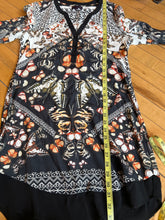 Load image into Gallery viewer, Hale Bob Black Floral Long Sleeve Blouse  Dress XS
