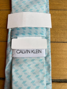 Calvin Klein Baby Blue Diamond Pattern100% Silk Neck Tie NEW