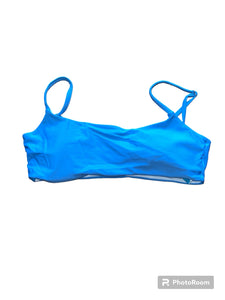 Romwe Light Blue Adjustable Padded Swim Top -XS