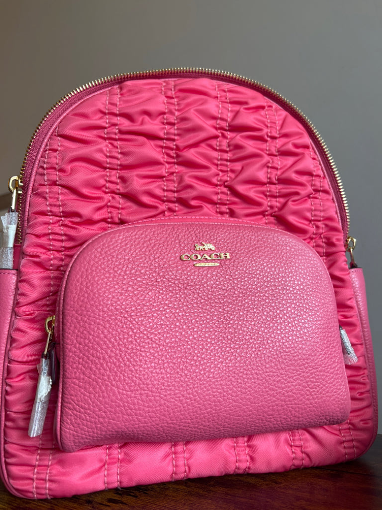 Coach court ruched pink backpack-NEW