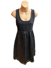 Load image into Gallery viewer, Alice and Olivia Black Sequin Tank Dress M
