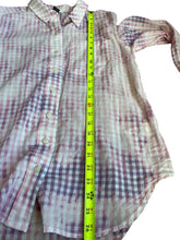 Load image into Gallery viewer, Anthropologie Pilcro Letterpress Cate Gingham Purple Pink TieDye Button Down Med
