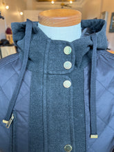 Load image into Gallery viewer, TopShop Charcoal Black Quilted Hooded Jacket - 2
