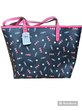 Load image into Gallery viewer, Coach black pink scattered candy reversible large tote-NEW
