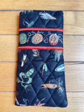Load image into Gallery viewer, Vera Bradley Fly Fishing Black Angler Eye Class Holder Glasses Case
