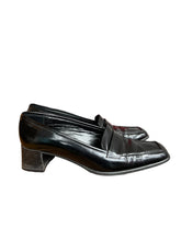 Load image into Gallery viewer, Sesto Meucci Womens Black Leather Square Toe Penny Loafer Shoes 8.5
