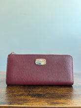 Load image into Gallery viewer, Michael Kors Maroon Zip ARound Wallet
