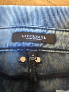 Liverpool Cassey Light  Acid Wash Denim Pull on Drawstring Pants Medium 8-10