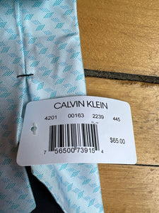 Calvin Klein Baby Blue Diamond Pattern100% Silk Neck Tie NEW