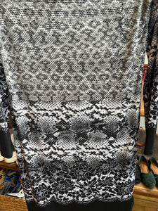 Michael Kors black grey snakeskin long sleeve dress-M-NEW