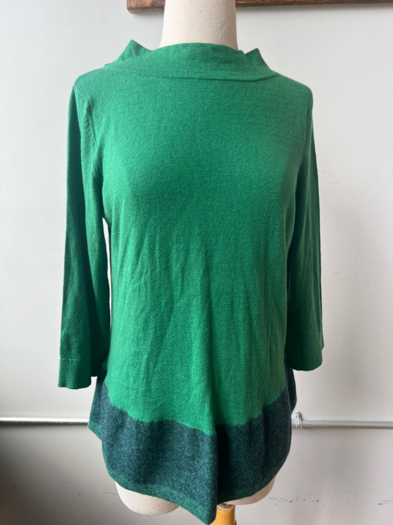 Anthropologie Angel of the North Green Colorblock Long Sleeve Sweater NWT