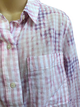 Load image into Gallery viewer, Anthropologie Pilcro Letterpress Cate Gingham Purple Pink TieDye Button Down Med
