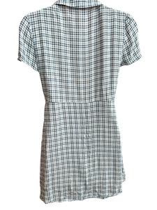 Urban Outfitters Mallory Check Button Short Sleeve Dress