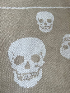 Magaschoni Home Skull Halloween Reversible Fringe Throw Blanket