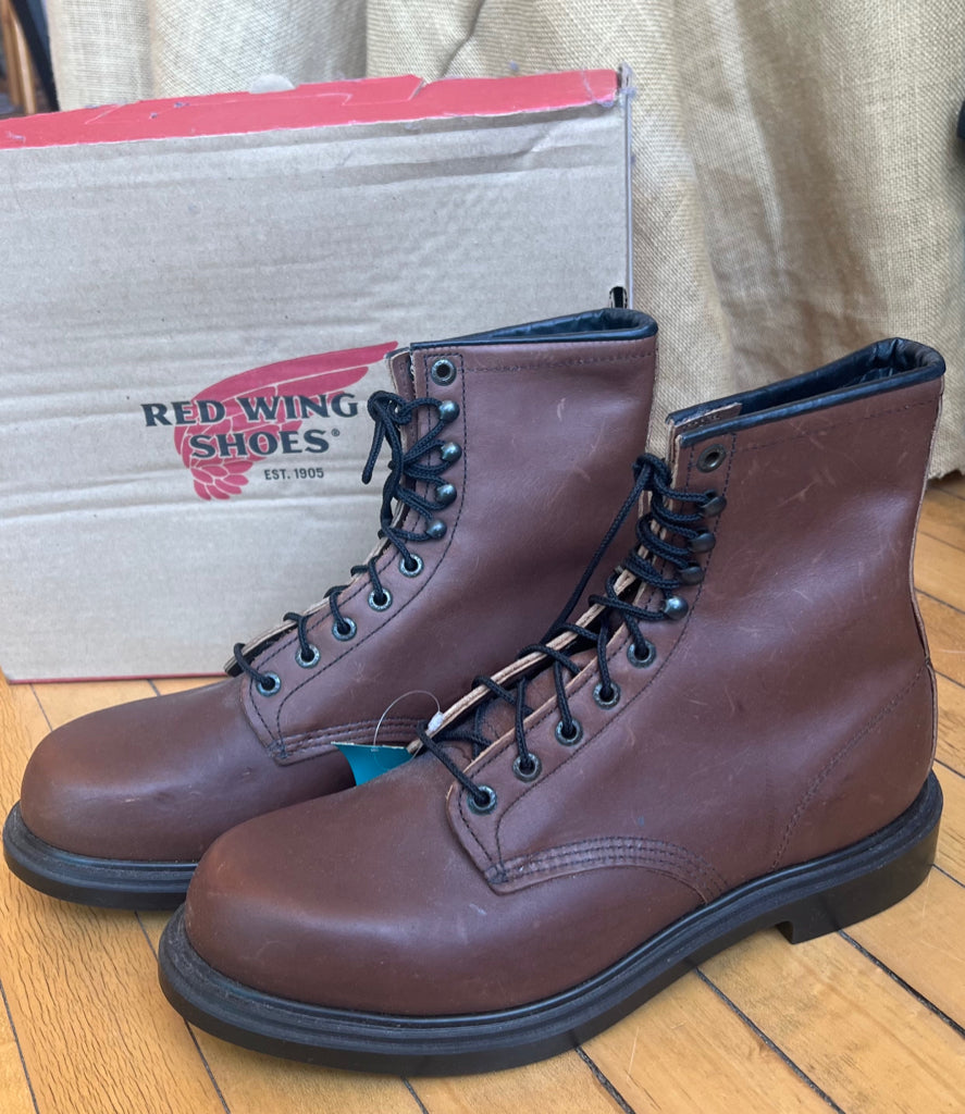 Red Wing Brown Leather supersole steal toe work boot -10.5 NIB
