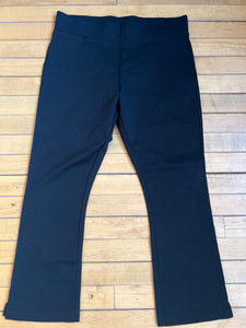 American Giant Black Ponte Kick Flare Crop Yoga Pant Pull On Size 10