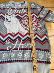 Game of Thrones Winter is Here Grey Wolf Sweater M