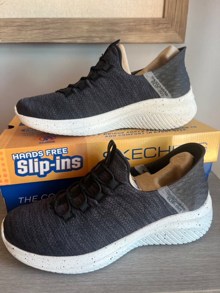 Skechers Ultra Flex 3.0 Right Away Vegan Dark Grey Tennis Shoes NIB MENS 7