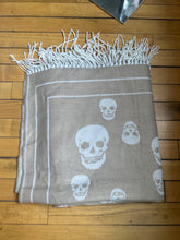 Load image into Gallery viewer, Magaschoni Home Skull Halloween Reversible Fringe Throw Blanket
