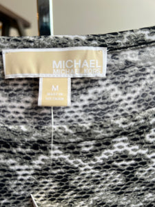 Michael Kors black grey snakeskin long sleeve dress-M-NEW