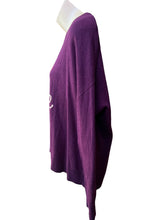 Load image into Gallery viewer, Loft Wine and Cheese Purple Crew Neck Sweater NWT L
